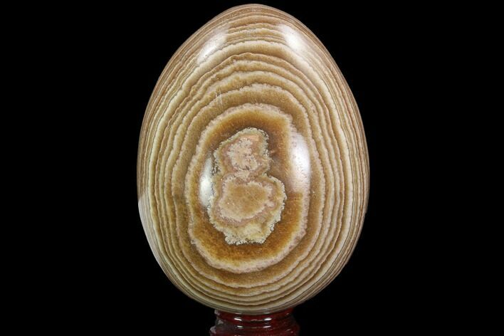 Polished, Banded Aragonite Egg - Morocco #98926